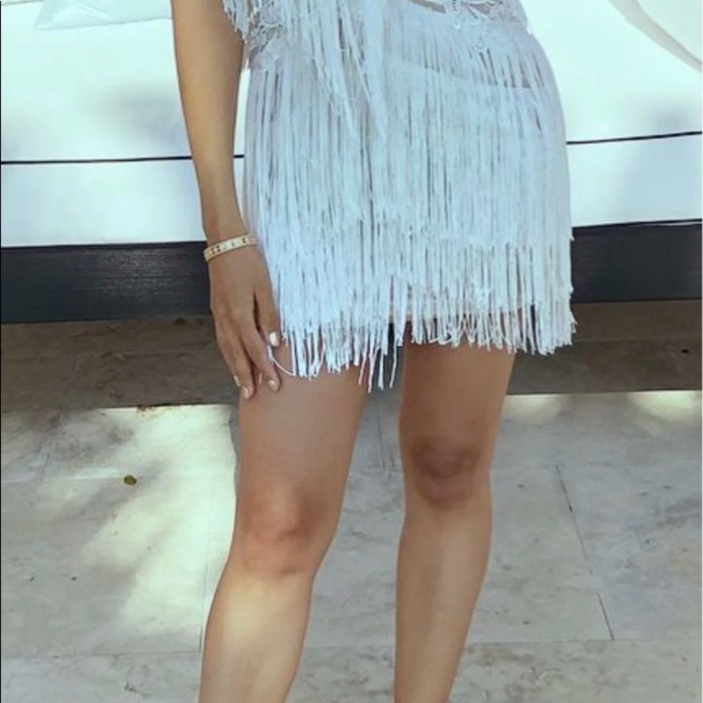 Lovely fringe white dress.  M 8-10.